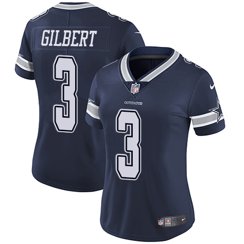 Nike Cowboys #3 Garrett Gilbert Navy Blue Team Color Women's Stitched NFL Vapor Untouchable Limited Jersey