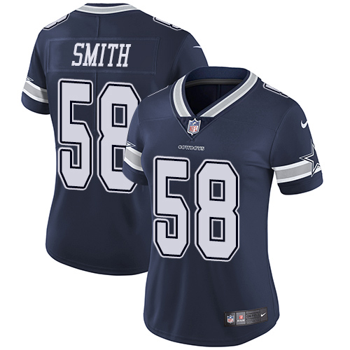 Nike Cowboys #58 Aldon Smith Navy Blue Team Color Women's Stitched NFL Vapor Untouchable Limited Jersey