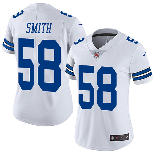 Nike Cowboys #58 Aldon Smith White Women's Stitched NFL Vapor Untouchable Limited Jersey