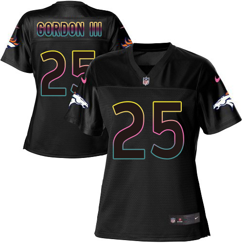 Nike Broncos #25 Melvin Gordon III Black Women's NFL Fashion Game Jersey