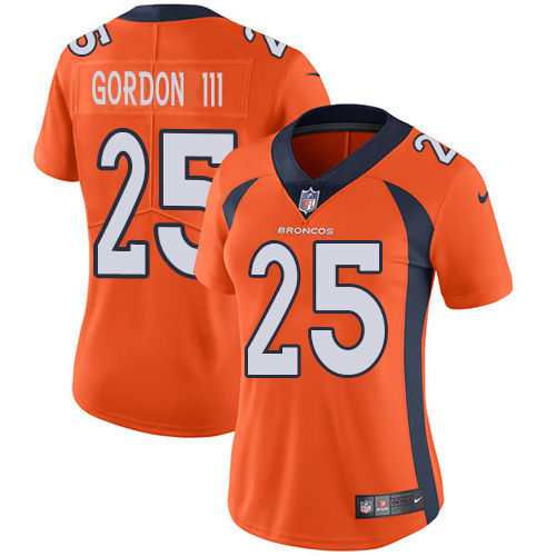 Nike Broncos #25 Melvin Gordon III Orange Team Color Women's Stitched NFL Vapor Untouchable Limited Jersey