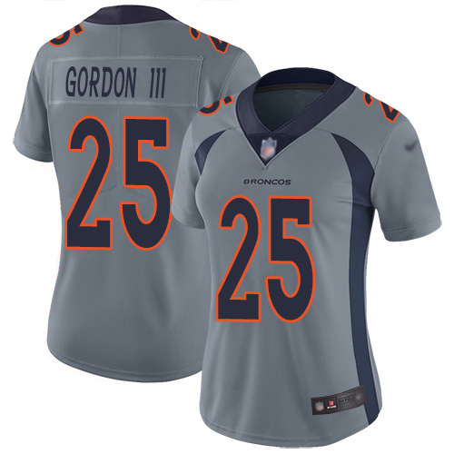 Nike Broncos #25 Melvin Gordon III Gray Women's Stitched NFL Limited Inverted Legend Jersey Nike Broncos #25 Melvin Gordon III Gray Women's Stitched NFL Limited Inverted Legend Jersey
