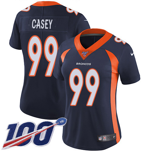 Nike Broncos #99 Jurrell Casey Navy Blue Alternate Women's Stitched NFL 100th Season Vapor Untouchable Limited Jersey