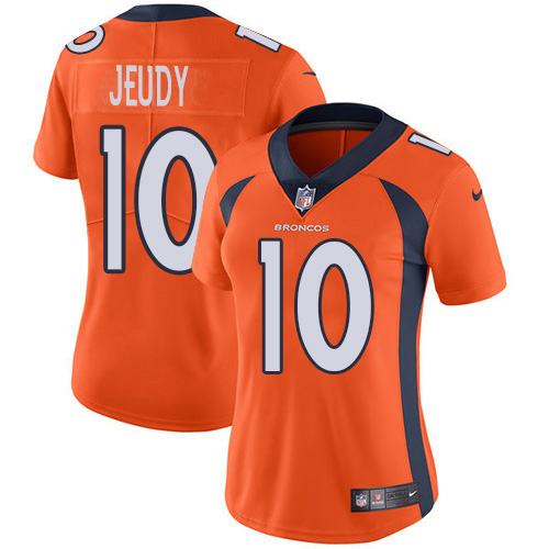 Nike Broncos #10 Jerry Jeudy Orange Team Color Women's Stitched NFL Vapor Untouchable Limited Jersey