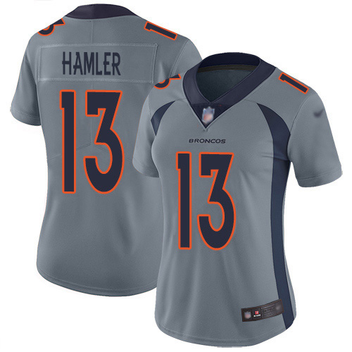Nike Broncos #13 KJ Hamler Gray Women's Stitched NFL Limited Inverted Legend Jersey Nike Broncos #13 KJ Hamler Gray Women's Stitched NFL Limited Inverted Legend Jersey