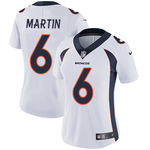 Nike Broncos #6 Sam Martin White Women's Stitched NFL Vapor Untouchable Limited Jersey