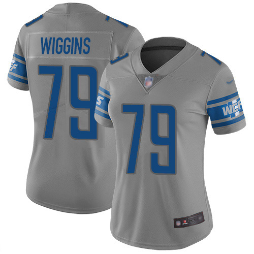 Nike Lions #79 Kenny Wiggins Gray Women's Stitched NFL Limited Inverted Legend Jersey