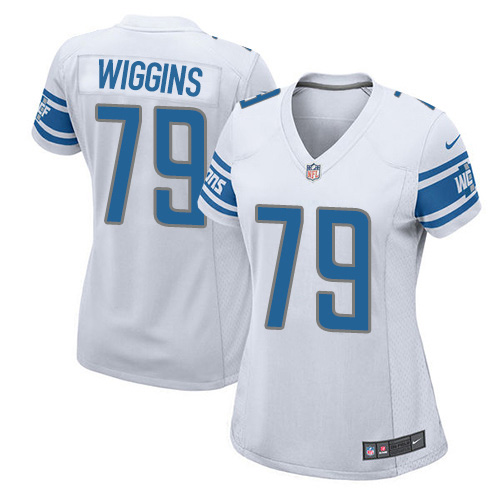 Nike Lions #79 Kenny Wiggins White Women's Stitched NFL Elite Jersey