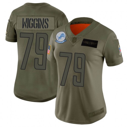 Nike Lions #79 Kenny Wiggins Camo Women's Stitched NFL Limited 2019 Salute To Service Jersey