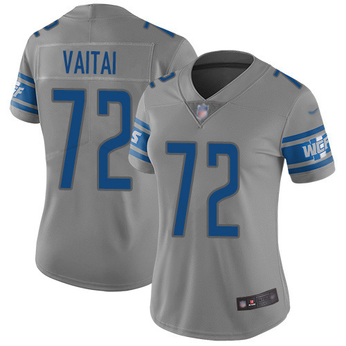 Nike Lions #72 Halapoulivaati Vaitai Gray Women's Stitched NFL Limited Inverted Legend Jersey