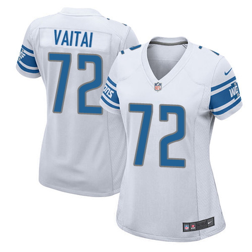 Nike Lions #72 Halapoulivaati Vaitai White Women's Stitched NFL Elite Jersey