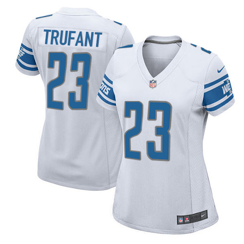 Nike Lions #23 Desmond Trufant White Women's Stitched NFL Elite Jersey