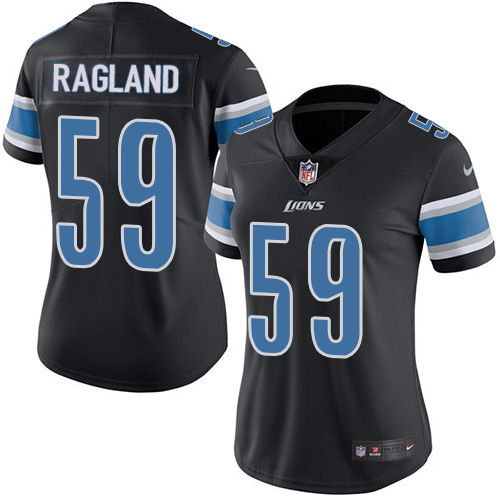 Nike Lions #59 Reggie Ragland Black Women's Stitched NFL Limited Rush Jersey