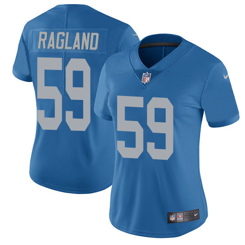 Nike Lions #59 Reggie Ragland Blue Throwback Women's Stitched NFL Vapor Untouchable Limited Jersey
