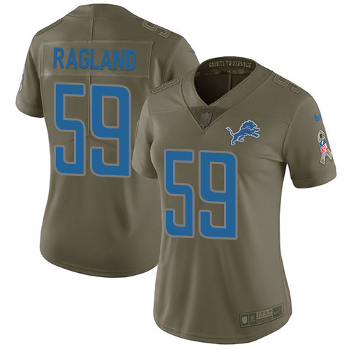 Nike Lions #59 Reggie Ragland Olive Women's Stitched NFL Limited 2017 Salute To Service Jersey