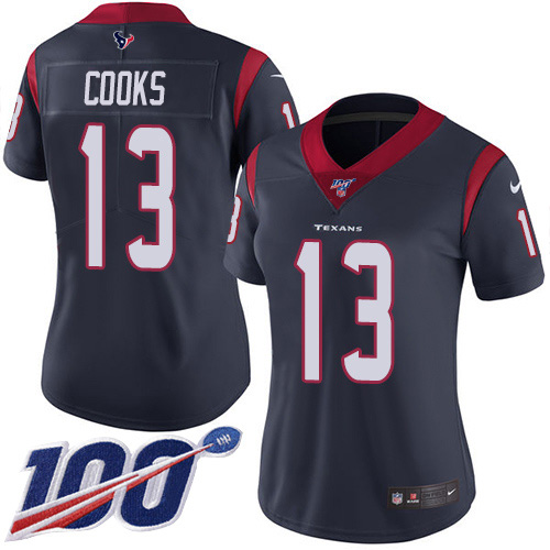 Nike Texans #13 Brandin Cooks Navy Blue Team Color Women's Stitched NFL 100th Season Vapor Untouchable Limited Jersey Nike Texans #13 Brandin Cooks Navy Blue Team Color Women's Stitched NFL 100th Season Vapor Untouchable Limited Jersey
