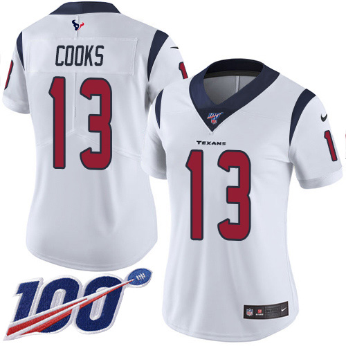 Nike Texans #13 Brandin Cooks White Women's Stitched NFL 100th Season Vapor Untouchable Limited Jersey