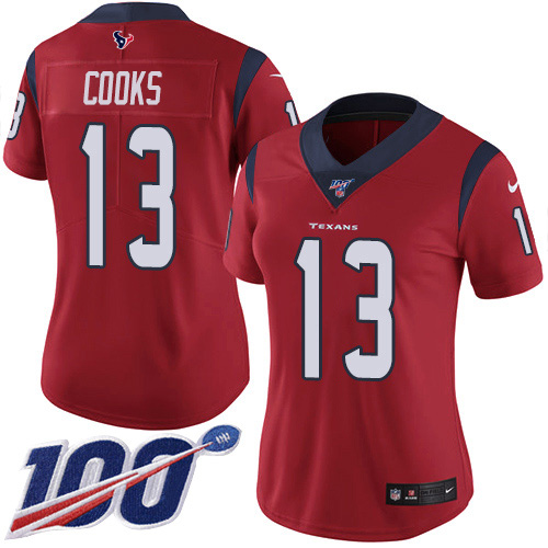 Nike Texans #13 Brandin Cooks Red Alternate Women's Stitched NFL 100th Season Vapor Untouchable Limited Jersey