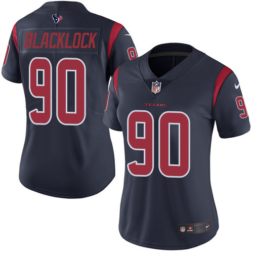 Nike Texans #90 Ross Blacklock Navy Blue Women's Stitched NFL Limited Rush Jersey