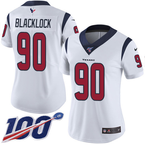 Nike Texans #90 Ross Blacklock White Women's Stitched NFL 100th Season Vapor Untouchable Limited Jersey