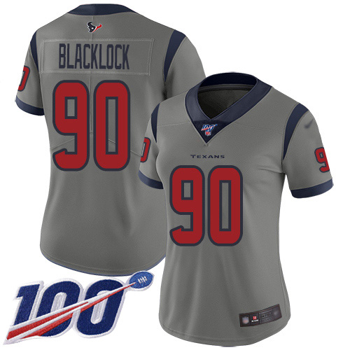 Nike Texans #90 Ross Blacklock Gray Women's Stitched NFL Limited Inverted Legend 100th Season Jersey