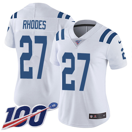 Nike Colts #27 Xavier Rhodes White Women's Stitched NFL 100th Season Vapor Untouchable Limited Jersey