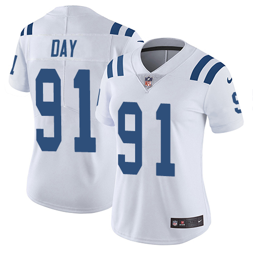 Nike Colts #91 Sheldon Day White Women's Stitched NFL Vapor Untouchable Limited Jersey