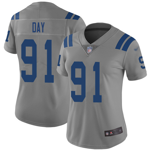 Nike Colts #91 Sheldon Day Gray Women's Stitched NFL Limited Inverted Legend Jersey