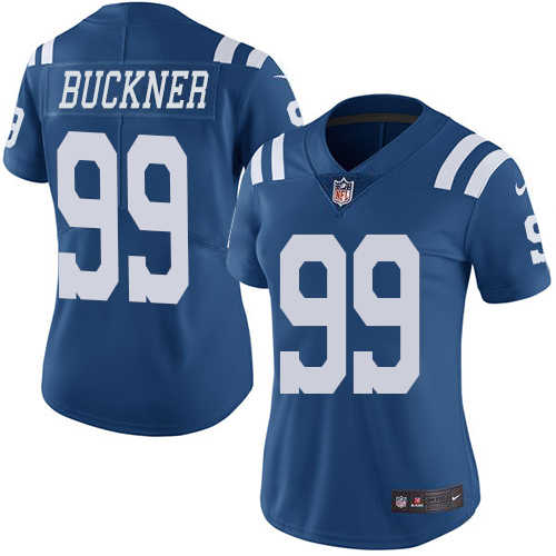 Nike Colts #99 DeForest Buckner Royal Blue Women's Stitched NFL Limited Rush Jersey
