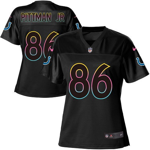 Nike Colts #86 Michael Pittman Jr. Black Women's NFL Fashion Game Jersey
