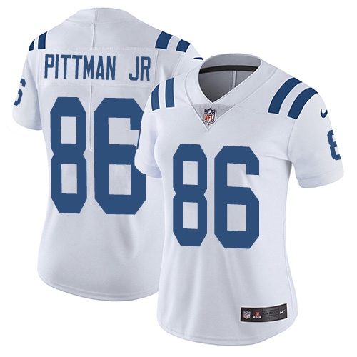 Nike Colts #86 Michael Pittman Jr. White Women's Stitched NFL Vapor Untouchable Limited Jersey