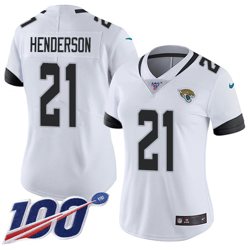 Nike Jaguars #21 C.J. Henderson White Women's Stitched NFL 100th Season Vapor Untouchable Limited Jersey