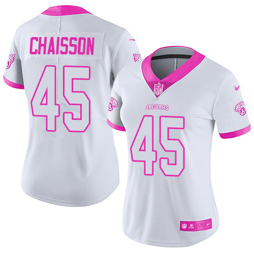 Nike Jaguars #45 K'Lavon Chaisson White/Pink Women's Stitched NFL Limited Rush Fashion Jersey Nike Jaguars #45 K'Lavon Chaisson White/Pink Women's Stitched NFL Limited Rush Fashion Jersey