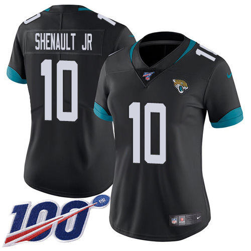 Nike Jaguars #10 Laviska Shenault Jr. Black Team Color Women's Stitched NFL 100th Season Vapor Untouchable Limited Jersey