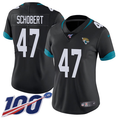 Nike Jaguars #47 Joe Schobert Black Team Color Women's Stitched NFL 100th Season Vapor Untouchable Limited Jersey Nike Jaguars #47 Joe Schobert Black Team Color Women's Stitched NFL 100th Season Vapor Untouchable Limited Jersey