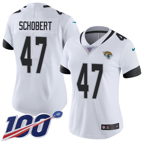 Nike Jaguars #47 Joe Schobert White Women's Stitched NFL 100th Season Vapor Untouchable Limited Jersey