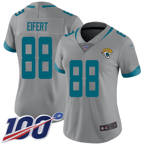 Nike Jaguars #88 Tyler Eifert Silver Women's Stitched NFL Limited Inverted Legend 100th Season Jersey