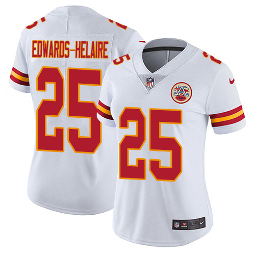 Nike Chiefs #25 Clyde Edwards-Helaire White Women's Stitched NFL Vapor Untouchable Limited Jersey