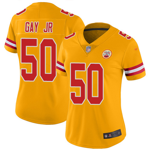 Nike Chiefs #50 Willie Gay Jr. Gold Women's Stitched NFL Limited Inverted Legend Jersey