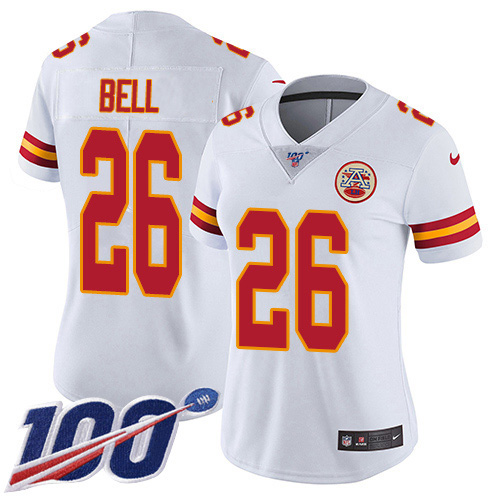 Nike Chiefs #26 Le'Veon Bell White Women's Stitched NFL 100th Season Vapor Untouchable Limited Jersey