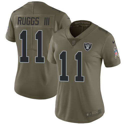 Nike Raiders #11 Henry Ruggs III Olive Women's Stitched NFL Limited 2017 Salute To Service Jersey