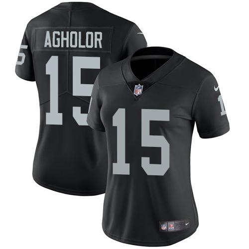 Nike Raiders #15 Nelson Agholor Black Team Color Women's Stitched NFL Vapor Untouchable Limited Jersey