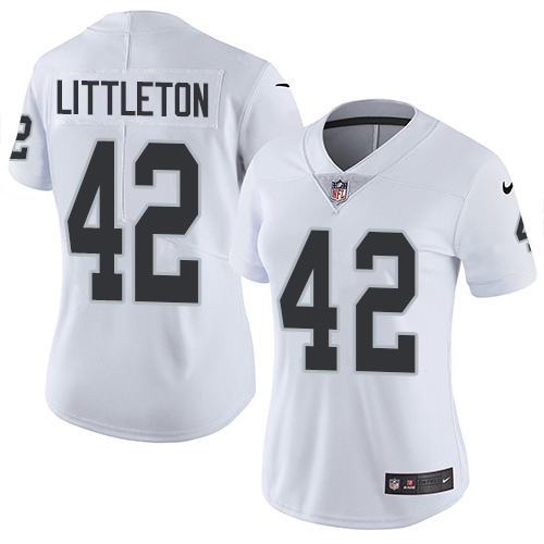 Nike Raiders #42 Cory Littleton White Women's Stitched NFL Vapor Untouchable Limited Jersey