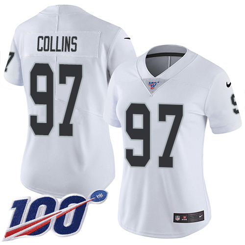 Nike Raiders #97 Maliek Collins White Women's Stitched NFL 100th Season Vapor Untouchable Limited Jersey