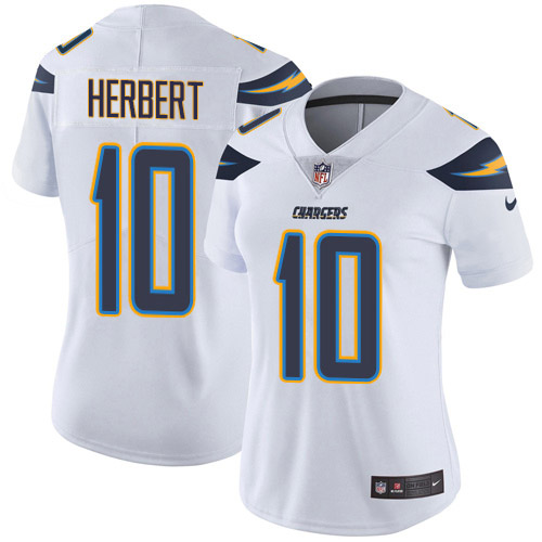Nike Chargers #10 Justin Herbert White Women's Stitched NFL Vapor Untouchable Limited Jersey