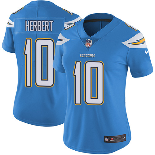 Nike Chargers #10 Justin Herbert Electric Blue Alternate Women's Stitched NFL Vapor Untouchable Limited Jersey