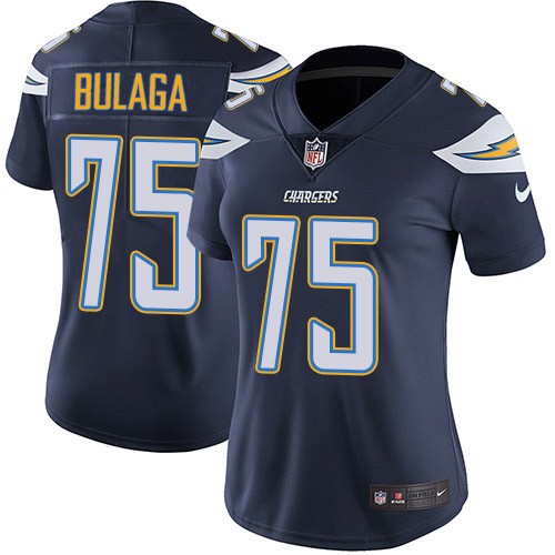 Nike Chargers #75 Bryan Bulaga Navy Blue Team Color Women's Stitched NFL Vapor Untouchable Limited Jersey
