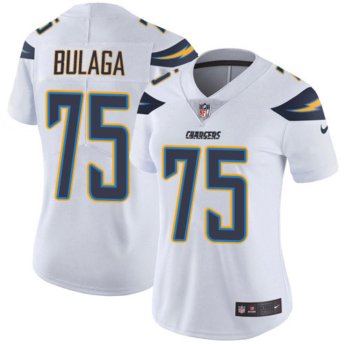 Nike Chargers #75 Bryan Bulaga White Women's Stitched NFL Vapor Untouchable Limited Jersey