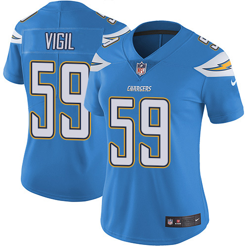 Nike Chargers #59 Nick Vigil Electric Blue Alternate Women's Stitched NFL Vapor Untouchable Limited Jersey