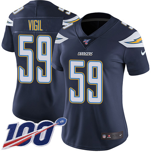 Nike Chargers #59 Nick Vigil Navy Blue Team Color Women's Stitched NFL 100th Season Vapor Untouchable Limited Jersey
